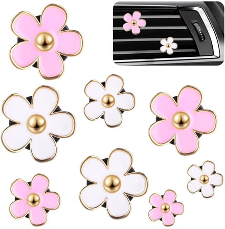 Dailygoods- Luchtverfrisser Auto 8 Stuks - Madeliefjes Bloem - Aromatherapie - Etherische Olie Diffuser - Interieur Decoratie - Auto-accessoires - Autodecoratie