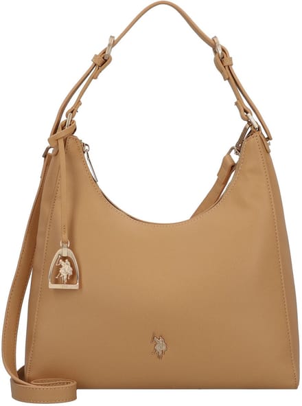 U.S. POLO ASSN. Schoudertas Handtas Jones Hobo Bag Biscuit Lichtbruin
