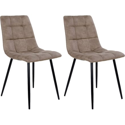 House Collection Velvet Eetkamerstoel Gara Licht Bruin - 2 Stuks