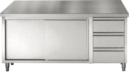 700 Werktafel Schuifdeuren Laden 1800 - Combisteel