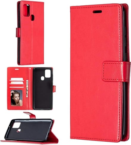 Bookcase Geschikt voor: Samsung Galaxy A21s - Rood - portemonnee hoesje