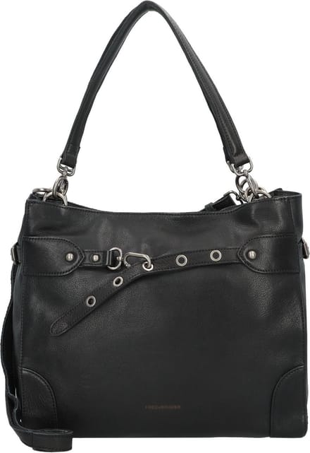 FREDsBRUDER Leren Schoudertas Belt It Hobo Bag Black Zwart