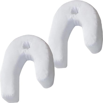 U-Shaped Side Sleeper Pillow with Ear Hole - Side Sleeping Support - Back Health - Pregnancy Pillows - Deep Sleep Pillow - 2 pcs.