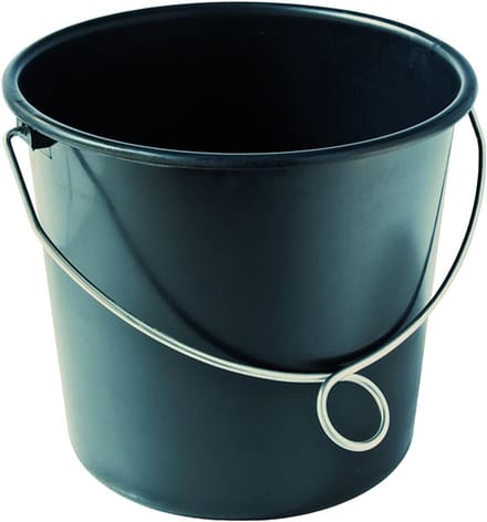 Bouwemmer PVC - Emmer met beugel - Klus Klussen - Ring Beugel - 12 Liter - Grijs
