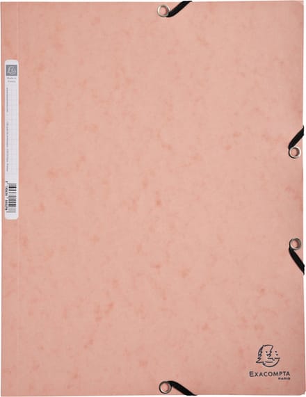Elastomap Exacompta Aquarel A4 3 kleppen 400gr glanskarton roze - 5 stuks
