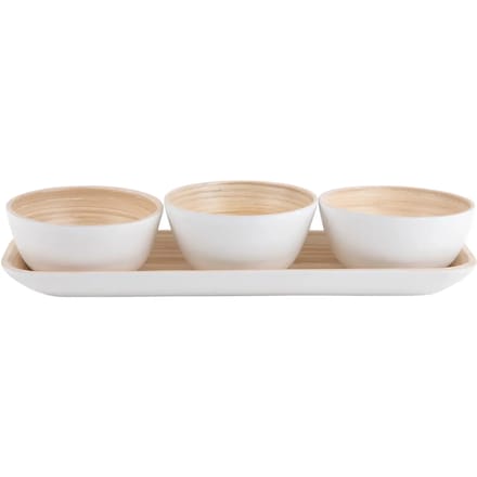 Present Time Schaal Puro - Wit - 36x12x6cm - Bamboe - Scandinavisch - Woonkamer