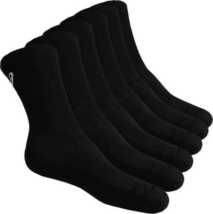 Asics - 6PPK Crew Sock - Zwarte Sportsokken-35 - 38