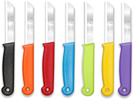 Solingen Schilmesje – RVS Glad – 16 cm met Blade Cover – Mix – 7 Stuks