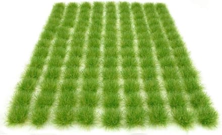 98 Stuks Statisch Gras Tuft 3mm Zelfklevend Kunstgras voor Spoorwegmodelbouw en Terrain Decoratie