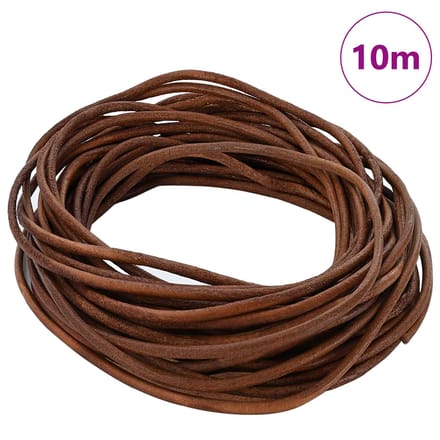 vidaXL Leren Koord 1 Licht Bruin Ø2,5 mm x 10 m Leer