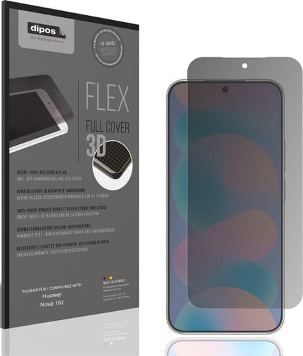 dipos FLEX – Matte Privacy Screenprotector geschikt voor Huawei Nova 16z | Volledige Schermbescherming | Case-Friendly