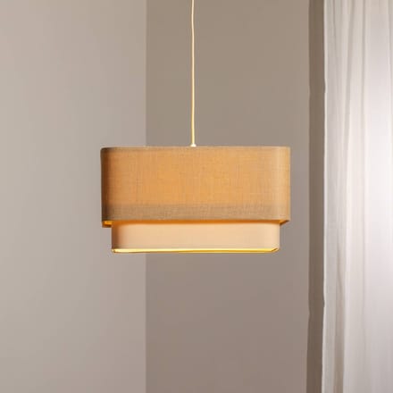 Maco Design Kwadro Duo hanglamp, crème/beige, 50x50cm, jute/linnen