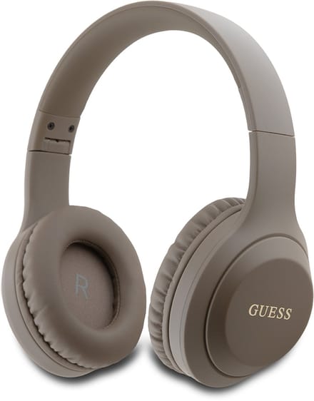 Guess Draadloze Koptelefoon - Classic Silver Logo Over-Ear Bluetooth Headphone - Bruin