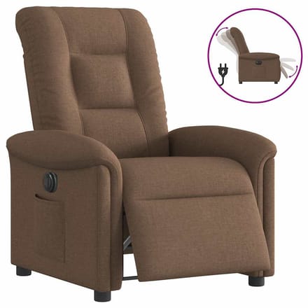 vidaXL - Fauteuil - verstelbaar - elektrisch - stof - bruin