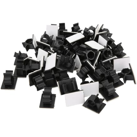 50pcs Clips de Gestion de Câbles Réglables Adhésifs en Nylon Organisateur de Câbles Noir