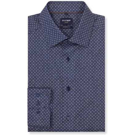 OLYMP Luxor Overhemd, Modern Fit, New Kent, Marineblauw