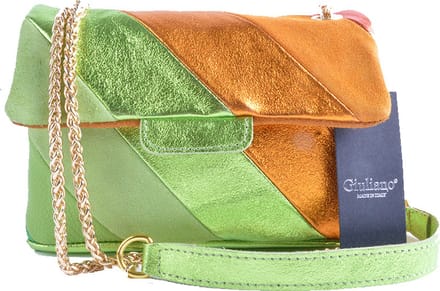 Rainbow Metallic Schoudertas - Groen/Oranje