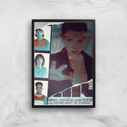 Stranger Things Nationaal Laboratorium Giclée kunstdruk - A4 - Black Frame