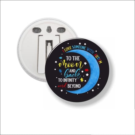 Button Met Clip 58 MM - I Love Someone With Autism