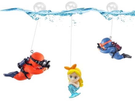 Mini Aquarium Decoratie - Drijvende Leuke Duiker Beeldjes (Set van 2)