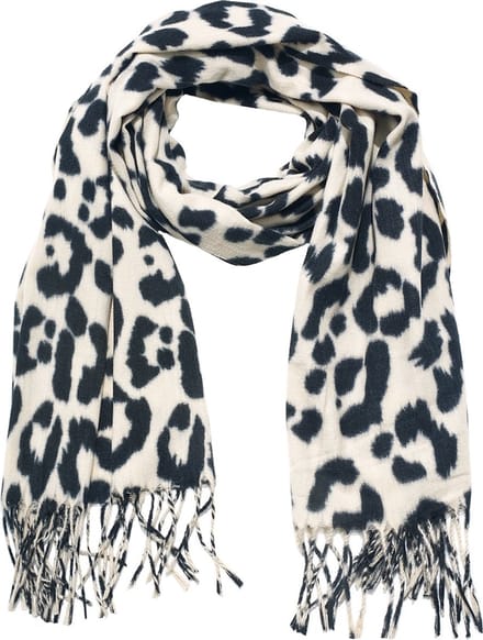 Luipaard Sjaal - Crème/Zwart | 200 x 70 cm | Polyester | Fashion Favorite