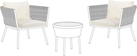 GARGANO - Tuinkussenhoezen set - Lichtbeige - Polyester