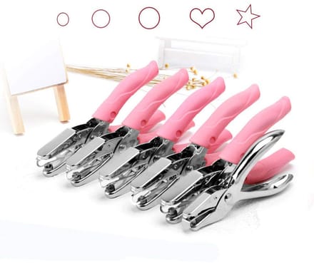 3-Pack Handperforator Set - Metaal - Cirkel, Ster, Hart - Voor Knutselen en Kantoor