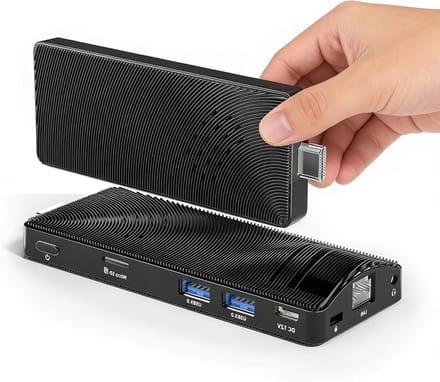 Mini PC Stick - Compacte Computer - Zakelijk Gebruik - Passief Gekoeld - 4K 60Hz - Zwart