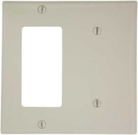 Tweevoudige Wandplaat met Blinde en Decora/GFCI Opening, Licht Amandel