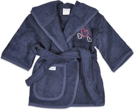 Funnies Badjas Hartjes Junior Katoen Navy 0-12 Maanden