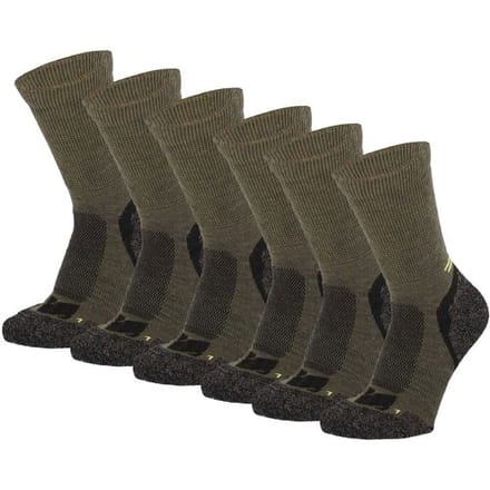 Xtreme Hiking Sokken Wol - 6 paar - Extra Warm - Anatomisch Gevormd Voetbed - Multi Groen - Maat 45/47