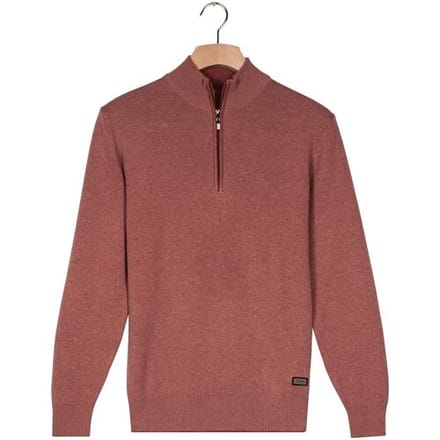 Baileys Trui Half Zip Allover Two-Tone Fine Texture Light Mauve / male