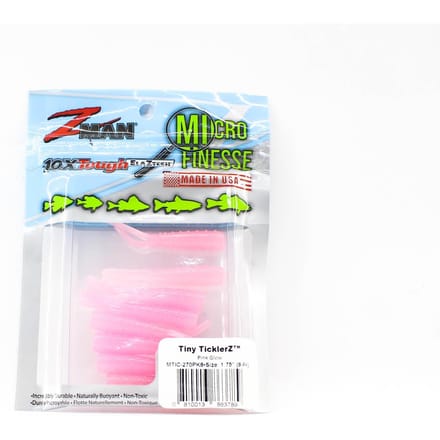 Zman zacht kunstaas Tiny TicklerZ 1,75 inch 8/pack roze gloed (3789) white