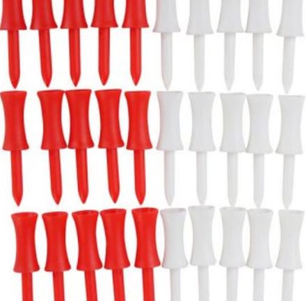 Apron Plastic Castle tees - golf - golftees - 2 1/8 inch - 30 stuks - rood - wit
