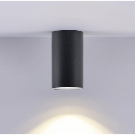 Deko-Light Downlight CAN, zwart, IP44, Ø 6 cm, metaal, GU10