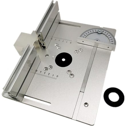 Set van 3 freestafelinzetplaten aluminiumlegering houtfrees flipboard-trimmachine 3PCS zilver