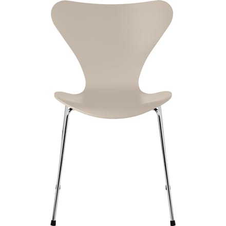 Fritz Hansen Serie 7 3107 Stoel - lak - light beige - verchroomd