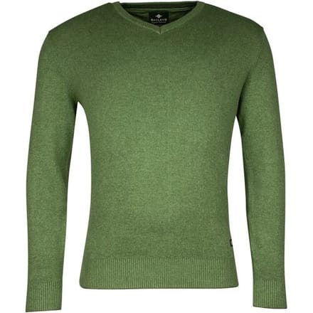 Baileys Trui Cotton V-Neck Allover 2-Tone Grasgroen / male