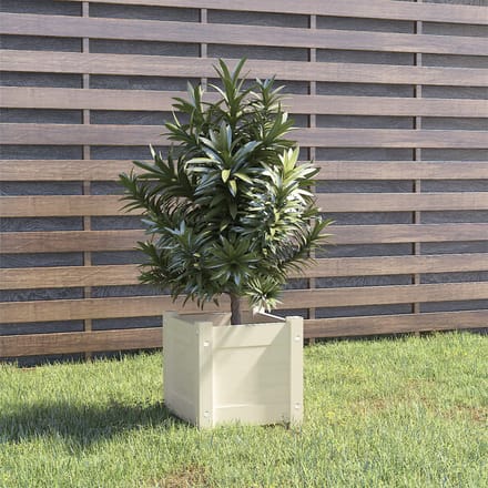 vidaXL - Plantenbak - 31x31x31 - cm - massief - grenenhout - wit