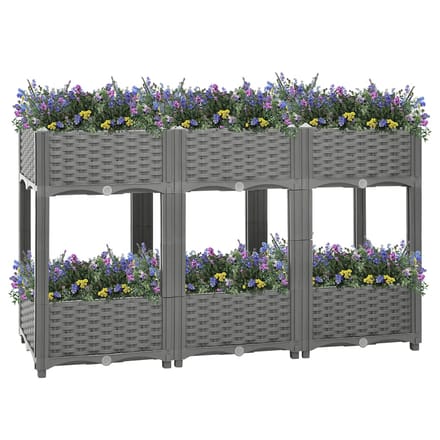 vidaXL - Plantenbak - verhoogd - 120x40x71 - cm - polypropeen
