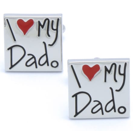 Manchetknopen - I Love My Dad Zilver Rood