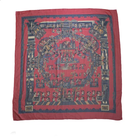 Hermes Astres et Soleils zijden sjaal in rood