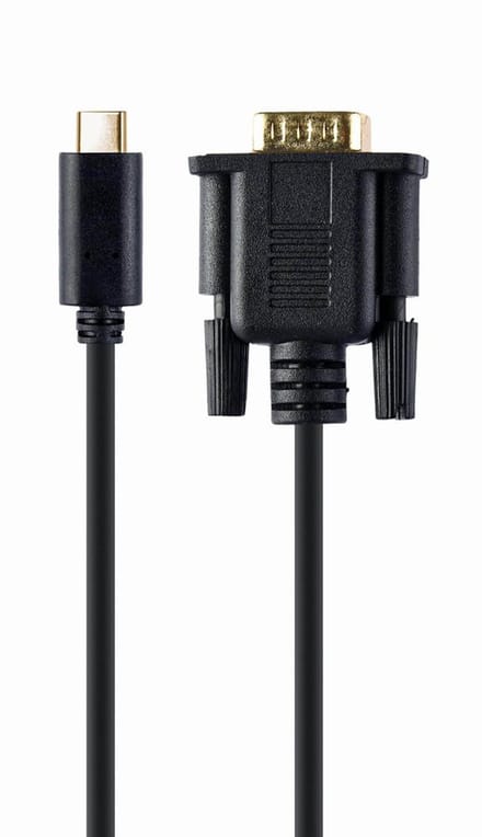 Gembird USB-C naar VGA-M Adapter - 2 Meter - Zwart - Geschikt voor Laptops en Tablets