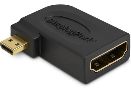 Micro HDMI - HDMI adapter - 90° haaks naar links - versie 1.4 (4K 30Hz)