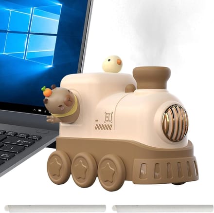 Luchtbevochtiger Trein - Mist Diffuser Kinderkamer - Verbeteren Luchtkwaliteit - Geluidsarm Mistsysteem - 300 ml - Wit