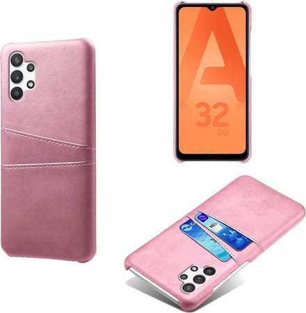 Backcover met Opbergvakjes + PMMA Screenprotector voor Samsung Galaxy A32 5G _ Roze Goud
