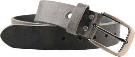 Fana Belts Leren Riem Zwart/Donkergrijs - 4cm breed - Buffelleer - Taillemaat 105
