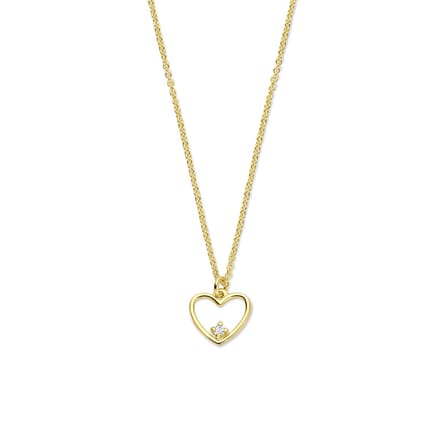 Collier hartje diamant 0.02ct h si 40 + 4 cm