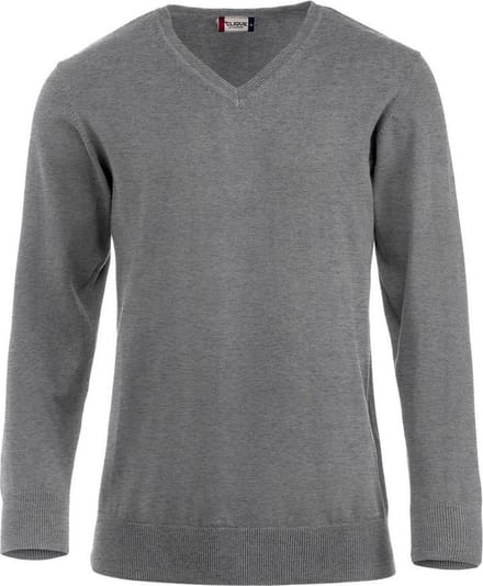 Aston heren V-neck sweater grijs melange m