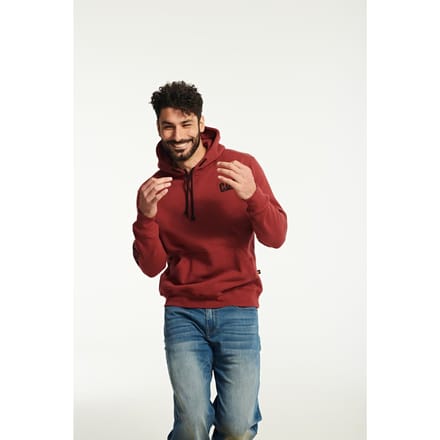 Caterpillar Merkenbanner Katoenen Rode Hoodie voor Mannen